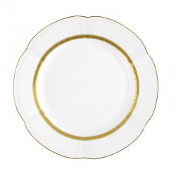 Assiette 21 cm ronde plate en porcelaine - Or Romanesque