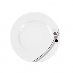 Assiette plate ronde à aile 27 cm Hémérocalle en porcelaine