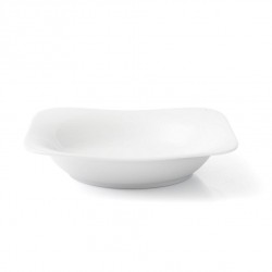 Assiette creuse carrée 20,5 cm Viorne en porcelaine blanche