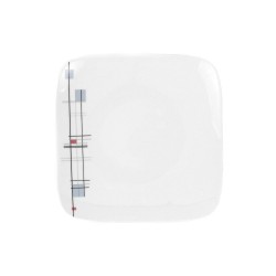 Assiette plate carrée 19 cm Edelweiss en porcelaine