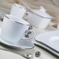 Service de table complet 83 pièces Avout 100% Porcelaine Blanc